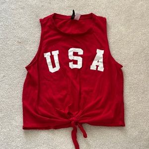 USA tie crop top